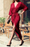 Venetian Ruched Dress - Burgundy