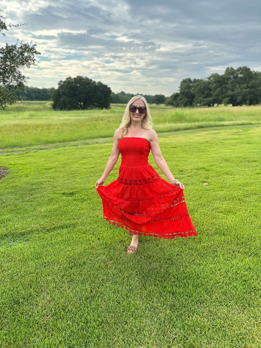 red lace tube dress Buy Twenty Dresses by Nykaa Fashion Party Red Lace Textured Tube Neck Midi Dress (XS) Online