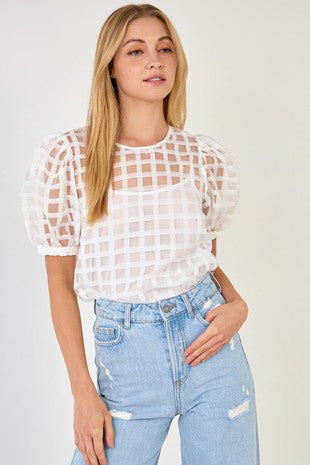 Perfect White Gridded Top