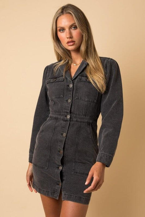 Black Panther Acid Wash Denim Dress Style Sophistique Black Panther Acid Wash Denim Dress Style Sophistique