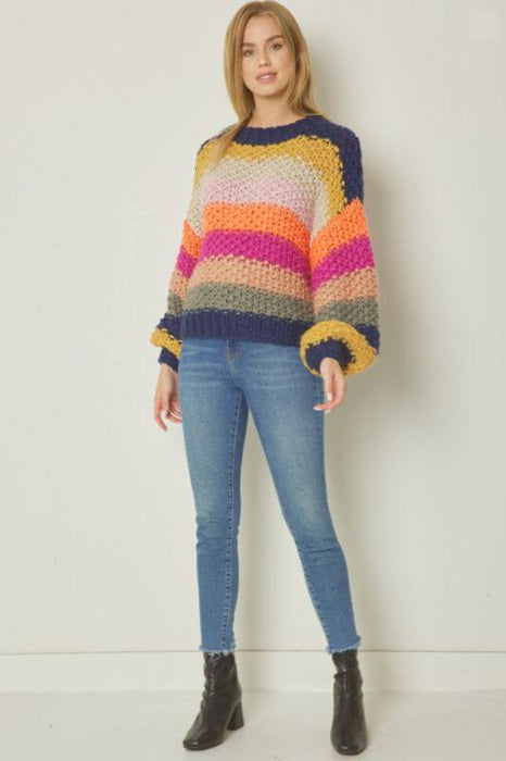 Cheerful Color Block Sweater