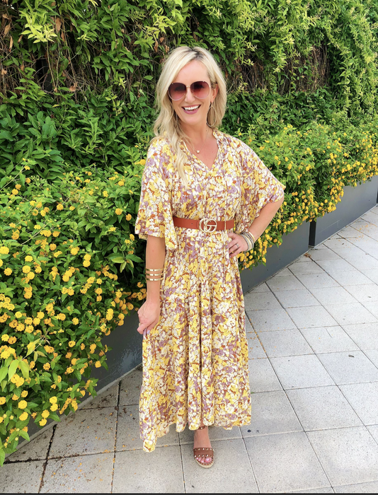 Floral Flowy Maxi Dress Honey
