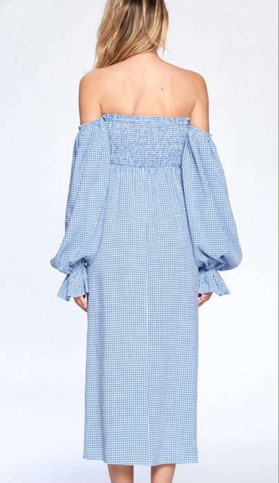 Blue And White Gingham Dress