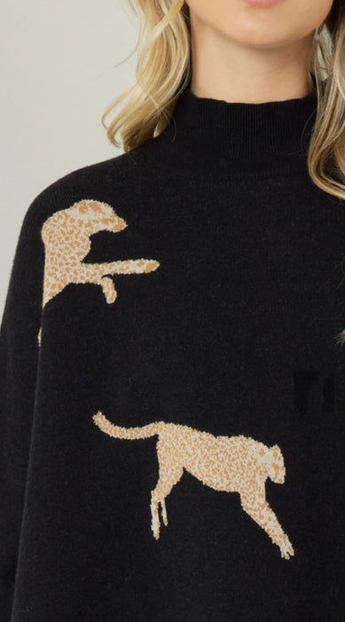 Chasing Cheetah Sweater-Black