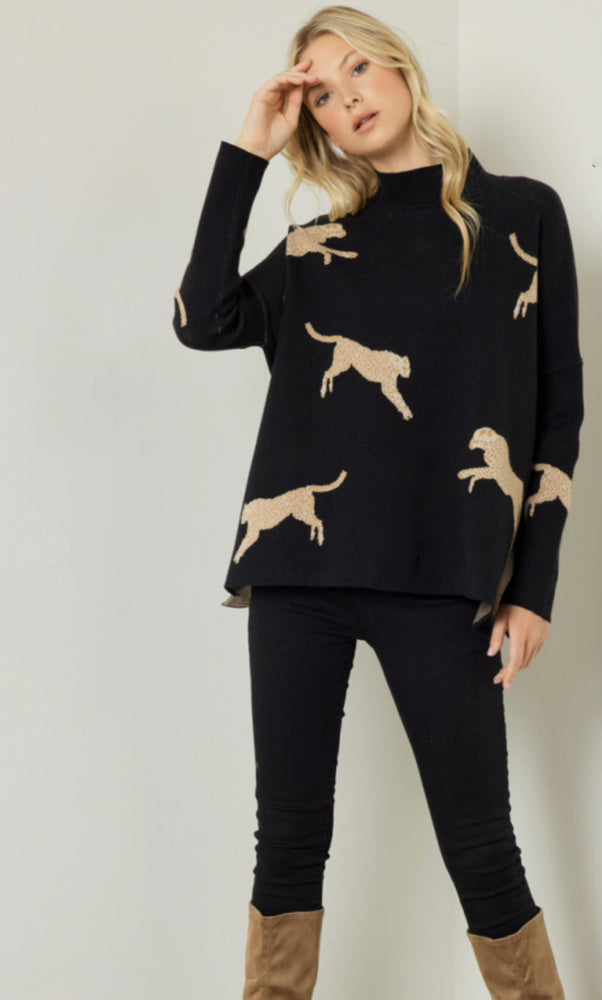 Chasing Cheetah Sweater-Black