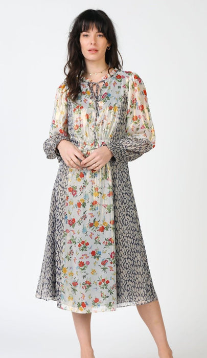Floral Print Mix Midi Dress